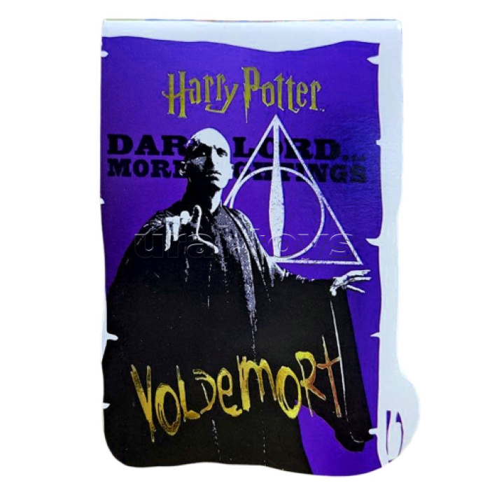 Блокнот фигурный Гарри Поттер, формат А7, 40 листов на скрепке, без линовки, тиснение золотой фольгой