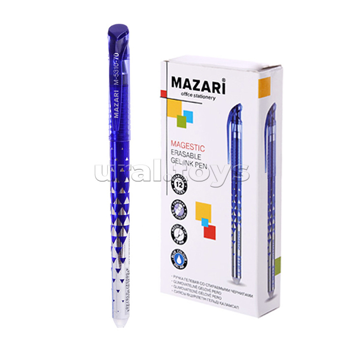 Ручка гелевая со стираемыми чернилами MAGESTIC, синяя, игольчатый пиш.узел 0.5мм,термочувствительный