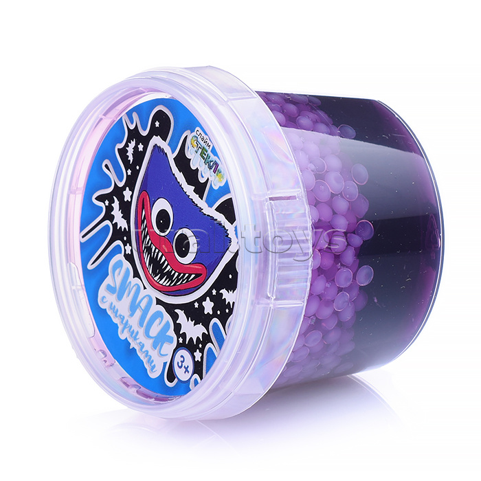 Слайм "Стекло" Smaсk 90 гр, фиолетовый с шариками