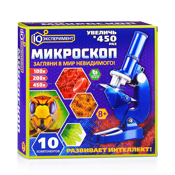 Микроскоп "IQ эксперимент" 10 компонентов (19*23,7*8,5см.)