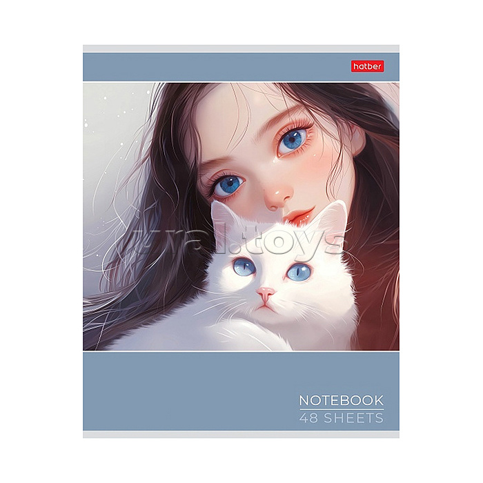 Тетрадь 48л. клетка "Cats and girls" А5 на скобе