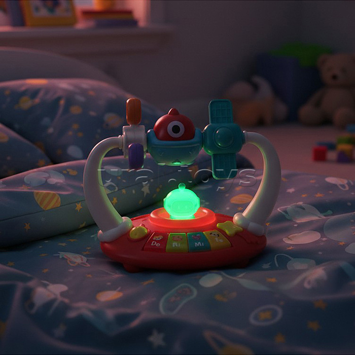 Игрушка музыкальная "Летающий корабль" свет, звук, в коробке