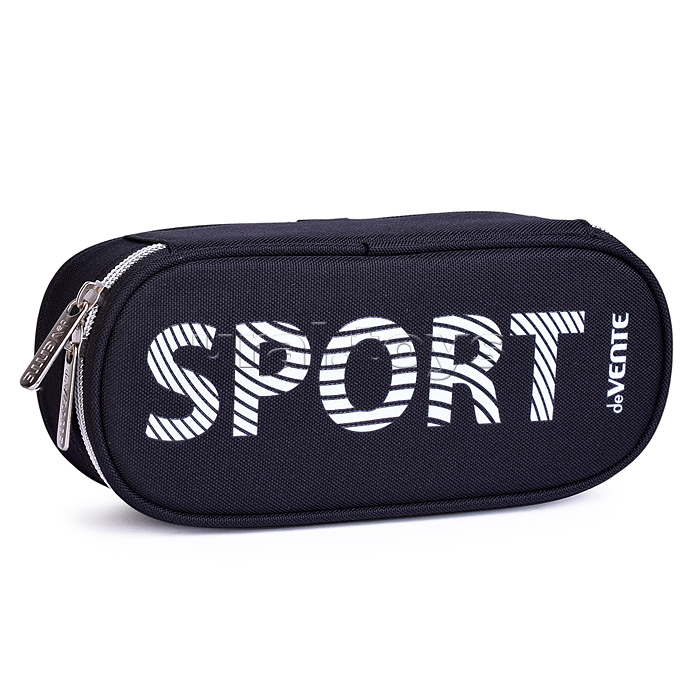 Пенал "Sport" 21x8x5 см, овальный для 50 предметов, с внутренним органайзером-створкой, текстильный с объемной печатью, на молнии Пенал "Sport" 21x8x5 см, овальный для 50 предметов, с внутренним органайзером-створкой, текстильный с объемной печатью, на молнии