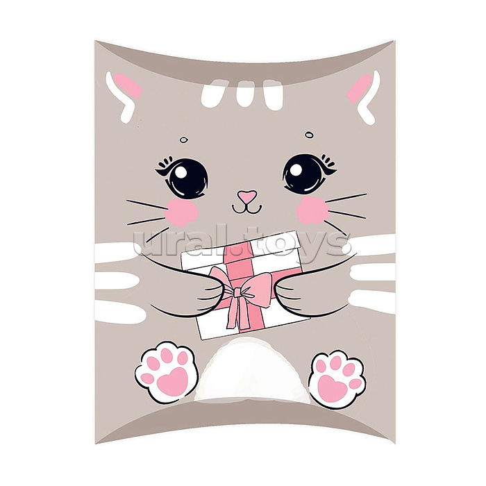 Коробочка для подарка без надписи (кошечка с подарком)