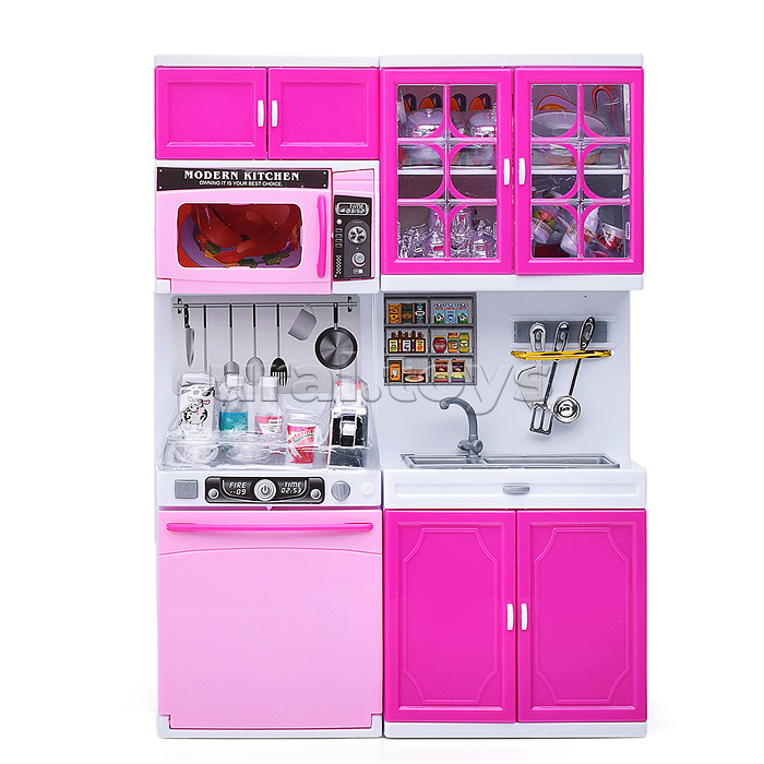 Набор мебели для кукол "Мини кухня" розовая, в коробке