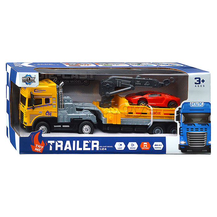 Машина "Кран эвакуатор" (свет, звук) в коробке