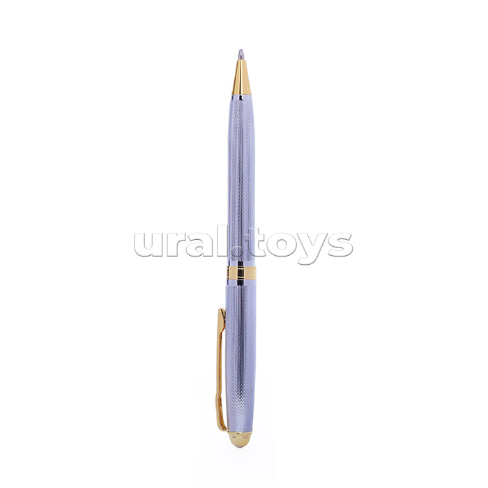 Ручка шариковая с поворотным механизмом CIRCLE S, синяя, пулевидный пиш.узел 0,7 мм, корпус металлический, сменный стержень 99 мм типа Parker,  подарочная упаковка