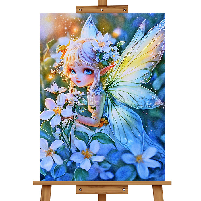Мозаика алмазная "Фея в цветах" 30*40см.