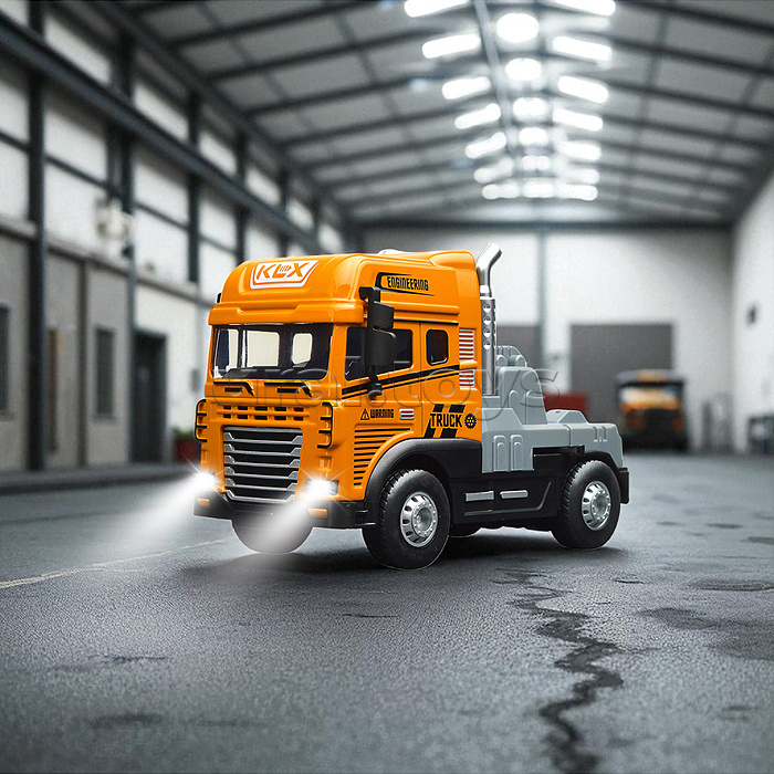 Машина "Трейлер с прицепом" (свет, звук) в коробке