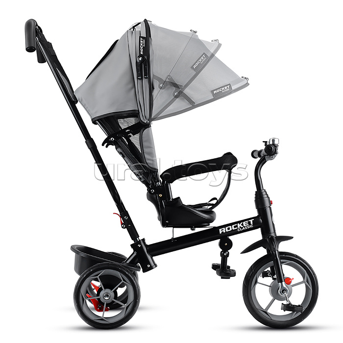 Велосипед трехколесный Rocket 136-GR, колеса EVA 10"/8", цвет серый