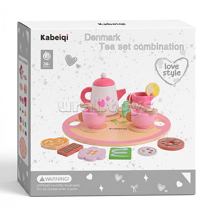 Набор посуды "Чайный набор Бело-Розовый"