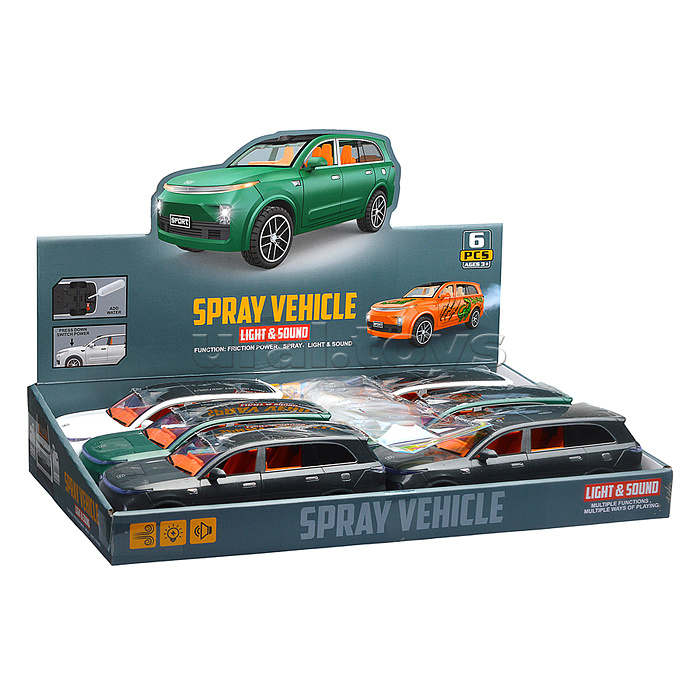 Машина "Внедорожник" (свет, звук, спрей) в коробке
