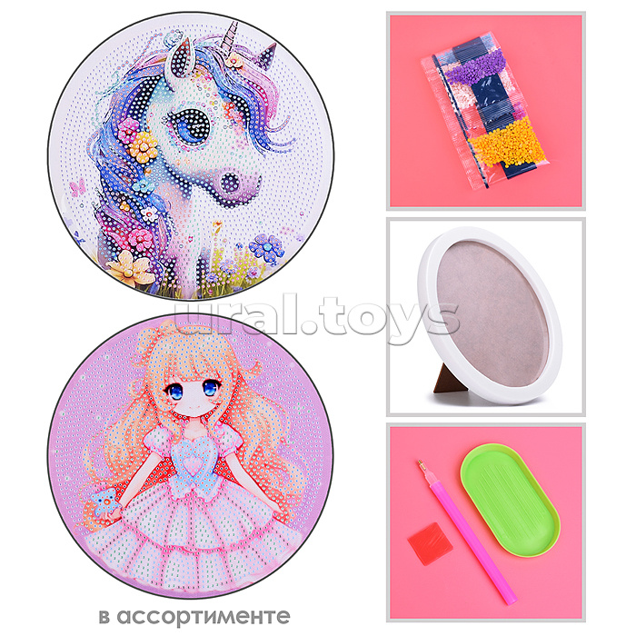 Мозаика алмазная "Девочка Анимэ" 20см