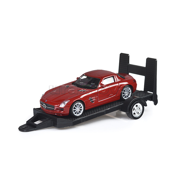 Набор 1:38, Mercedes-Benz G-Class, Mercedes-Benz SLS AMG, с прицепом, 2 шт. Набор 1:38, Mercedes-Benz G-Class, Mercedes-Benz SLS AMG, с прицепом, 2 шт.