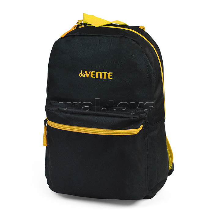 Рюкзак "Black" подростковый 40x29x17 см (14 л) 250 г, 1 отделение на молнии, 1 передний карман, черный с желтым