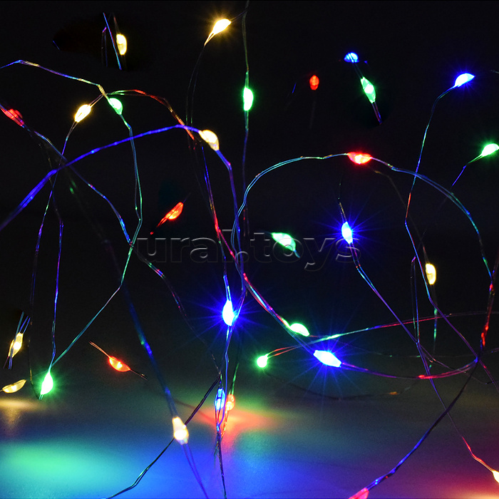 Электрогирлянда 20м, 200 ламп, цветная