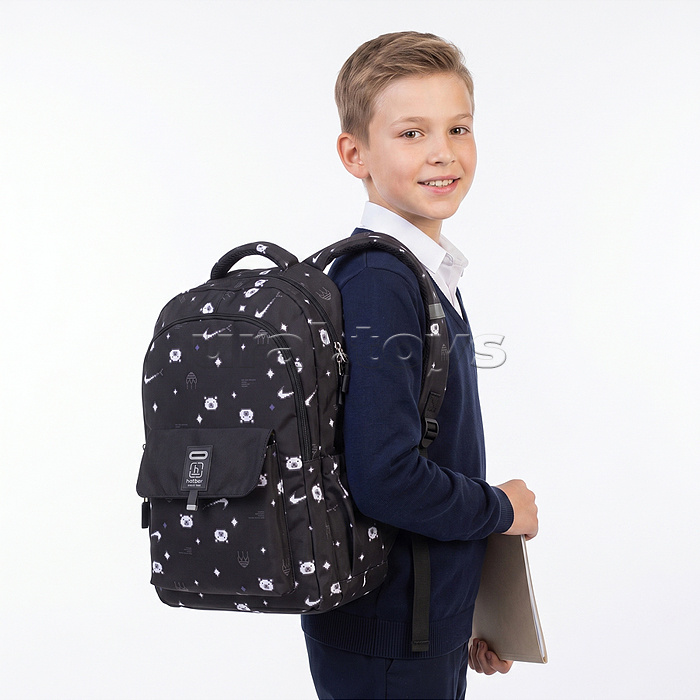 Рюкзак "Стиль. Пиксельный медведь" 46х31,5х16,5см полиэстер 2 отделения 3 кармана