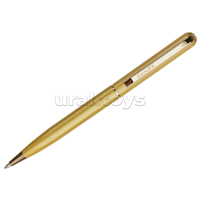 Ручка шариковая Luxor "Ellan" синяя, 1,0мм, корпус серебро/золото, поворотный механизм, футляр 210026