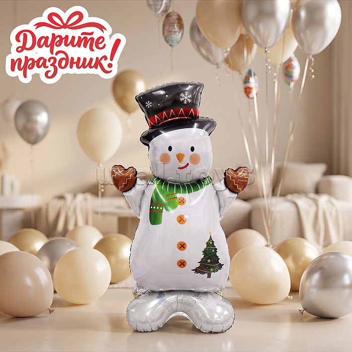 Интерьерное украшение Фигура-шар "Снеговичок"