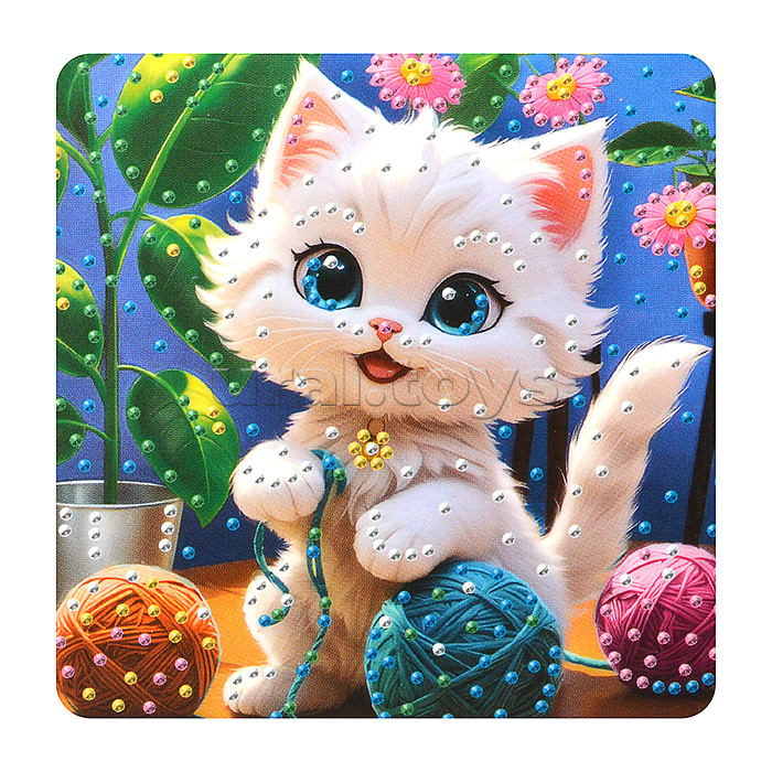 Алмазная мозаика 15*15 "Котёнок с клубком" в коробке Алмазная мозаика 15*15 "Котёнок с клубком" в коробке