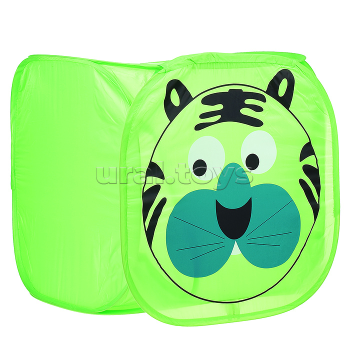 Корзина для игрушек "Тигр" зеленый, 45*45*45см.