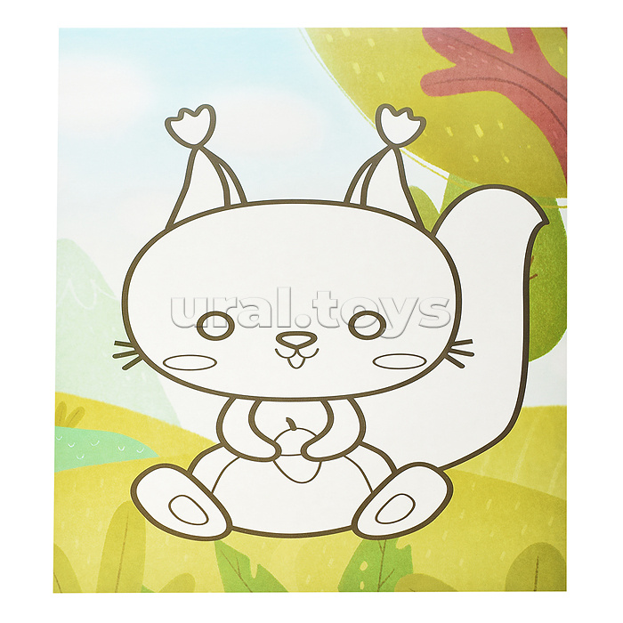 Раскраска пластилином "Лесные жители" 4 карт. А4 в папке