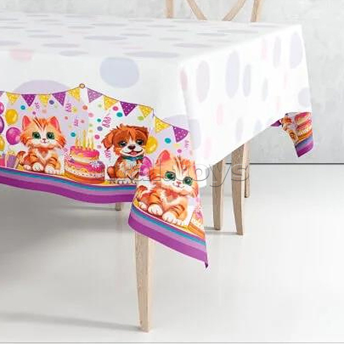 Скатерть для пикника "Пушистики" 120х180, 35мкм, ПВД