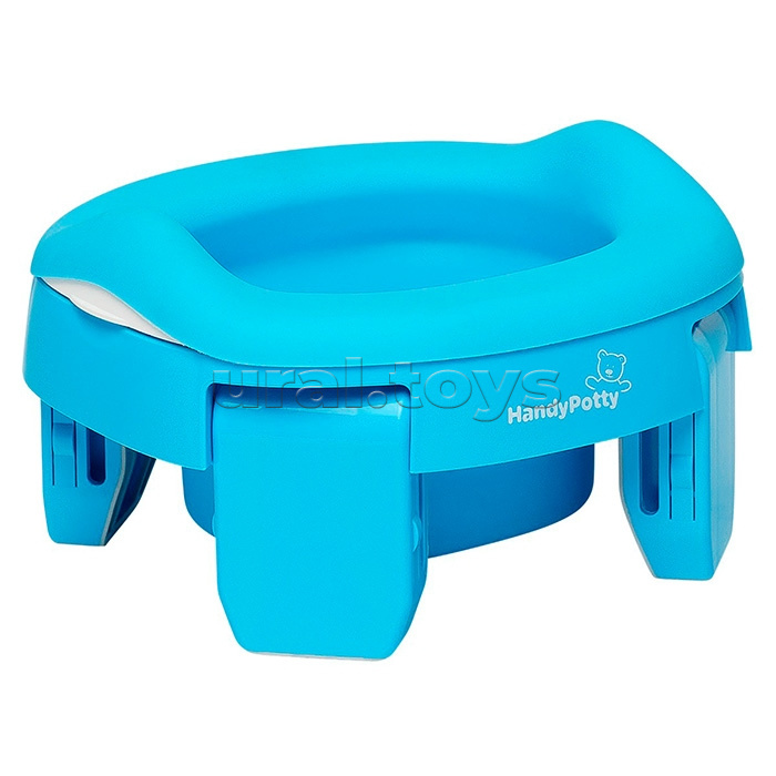 Горшок дорожный HandyPotty 3 в 1 голубой и вкладка голубая