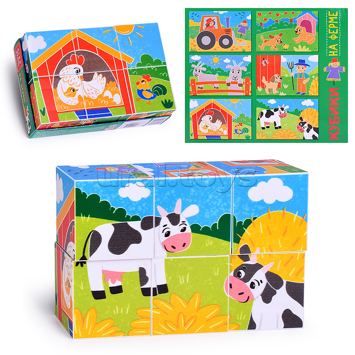 Кубики 6 шт. "На ферме" (StepKids)