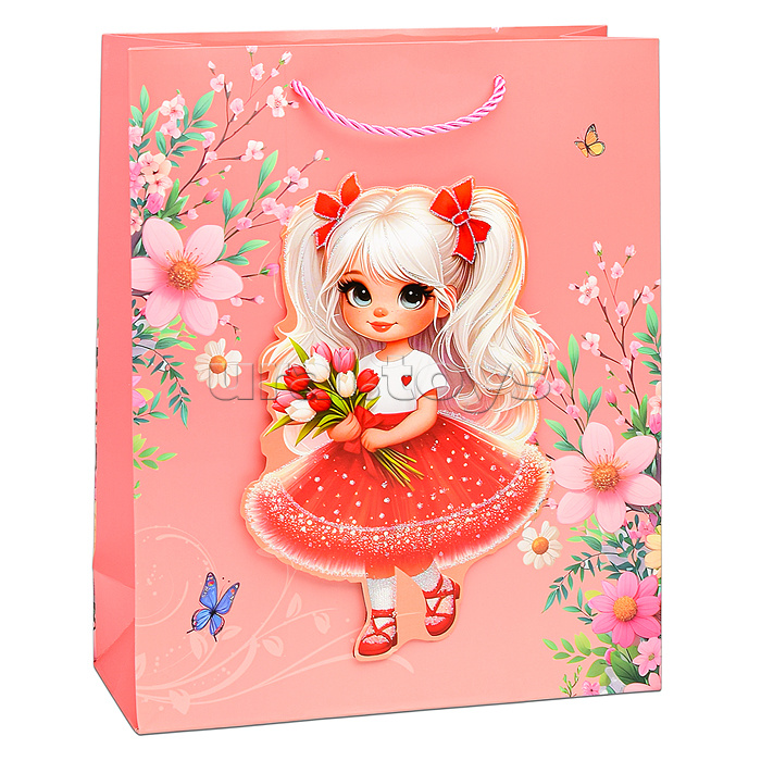 Пакет подарочный "Beautiful girl" 26х32х10 см