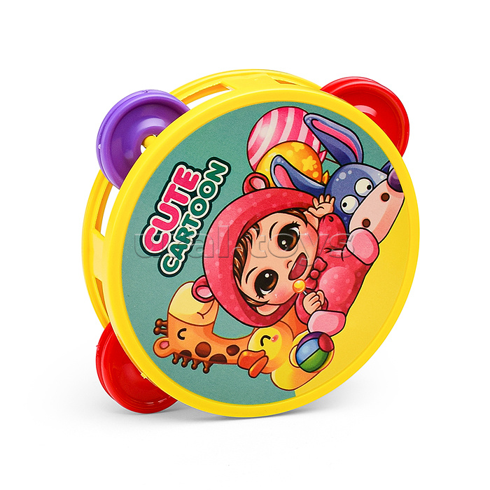 Набор музыкальных инструментов (бубен,трещотка, губная гармошка) в пакете