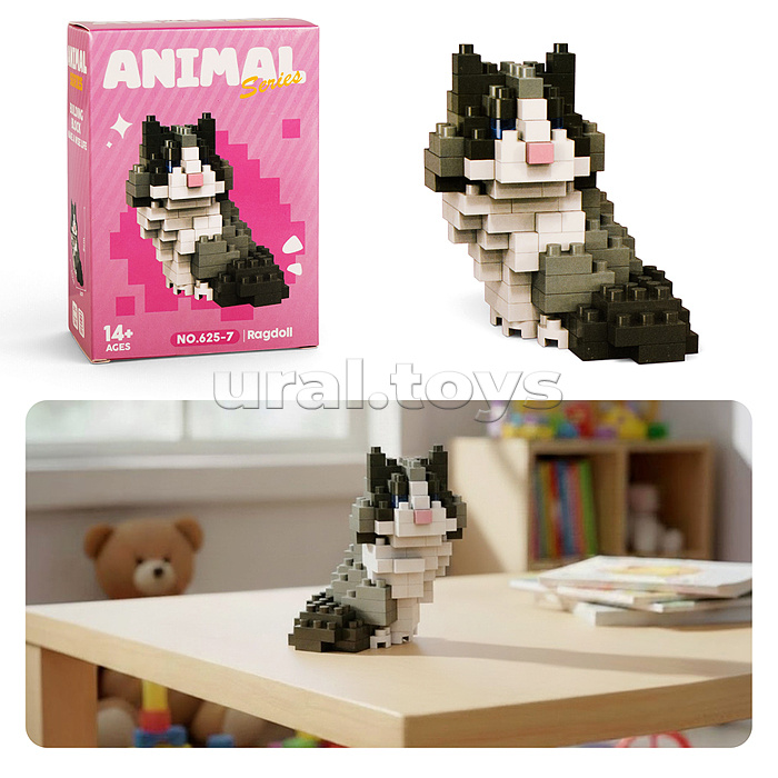 Конструктор "Серый кот" 3D, в коробке