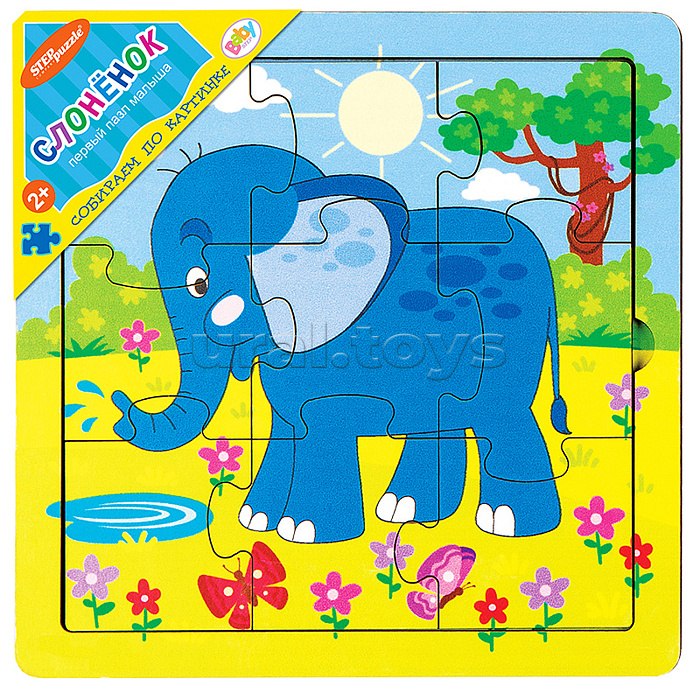 Игра из дерева "Слонёнок" (собираем по картинке) (Baby Step)
