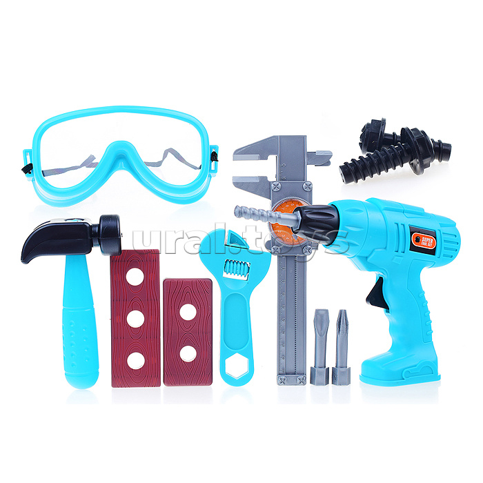 Набор инструментов "Умелый мастер" синий, в пакете