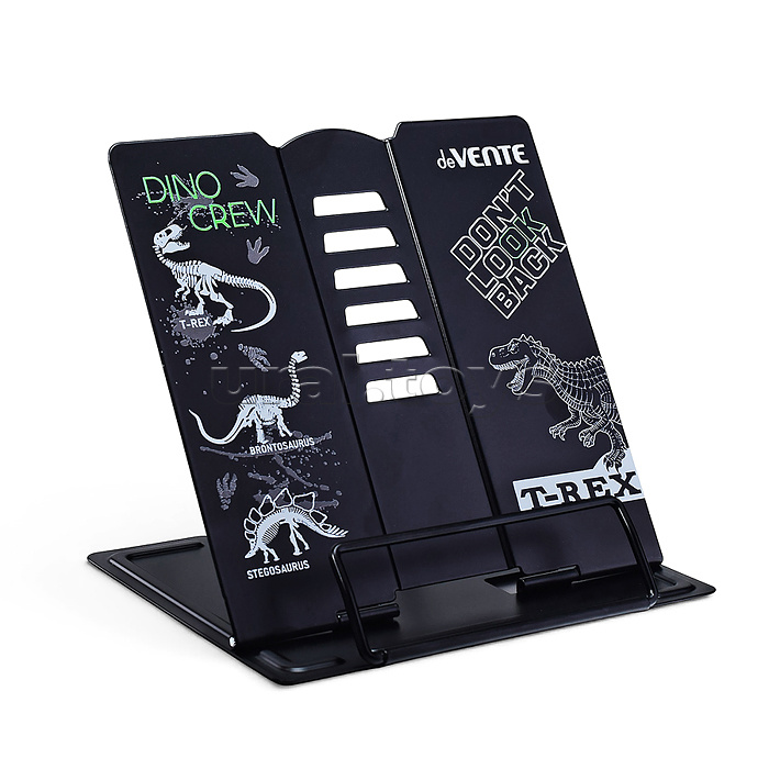 Подставка для учебников и книг "T-Rex" 15,4x15,2 см, металлическая окрашенная, вес 235 г, с противоскользящими ножками, с полноцветным рисунком, в пластиковом пакете с европодвесом
