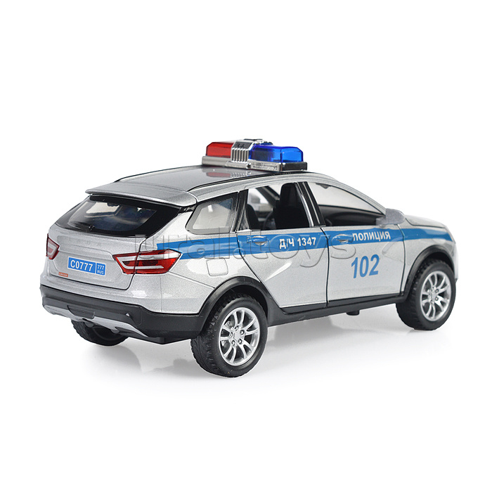Машина металл LADA Sw Cross Полиция 17,5 см, (двери,свет-звук) в коробке Машина металл LADA Sw Cross Полиция 17,5 см, (двери,свет-звук) в коробке
