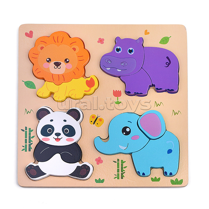 Пазл-вкладыш "Зоопарк"