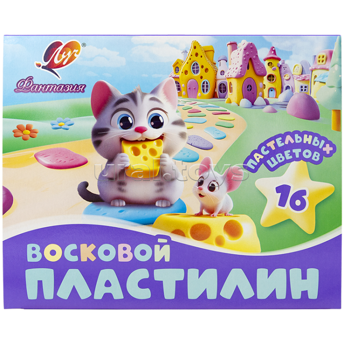 Пластилин восковой 16 цв. "Фантазия" Пластилин восковой 16 цв. "Фантазия"