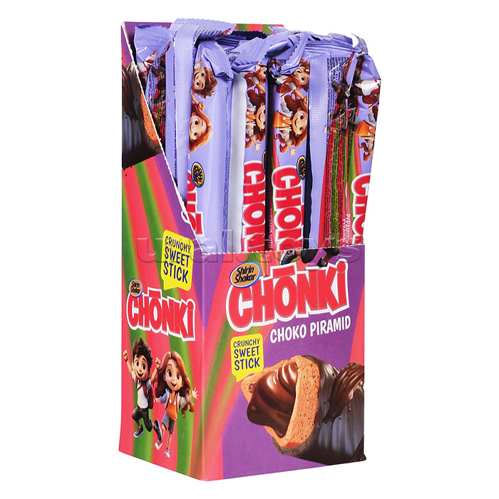 Хрустящие сладкие палочки "Chonki" cо вкусом шоколада 20 г 20 шт