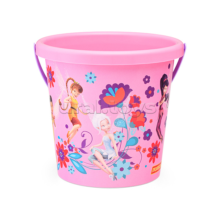 Набор Disney "Феи" №2: ведро с наклейкой, ситечко "Солнышко" лопатка №5, грабельки №5