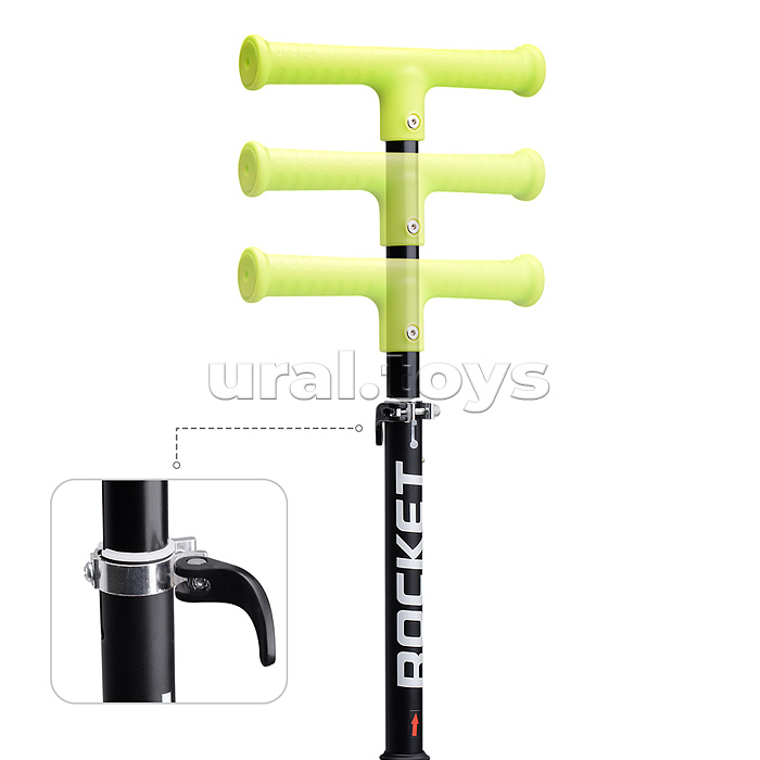 Самокат трёхколёсный ROCKET колёса PU, цвет салатовый