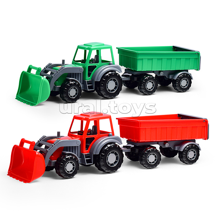 Алтай, трактор с прицепом №1 и ковшом