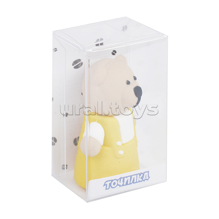 Точилка пластиковая "Мишка" 4,5х4 см. в дисплее