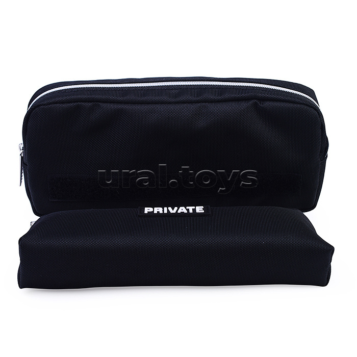 Пенал "Private" 21x9x4 см, прямоугольный для 60 предметов, текстильный, на молнии, внешний съемный прямоугольный для 60 предметов пенал 20x6x3 см, крепится на липучке, с каучуковой аппликацией, черный Пенал "Private" 21x9x4 см, прямоугольный для 60 предметов, текстильный, на молнии, внешний съемный прямоугольный для 60 предметов пенал 20x6x3 см, крепится на липучке, с каучуковой аппликацией, черный