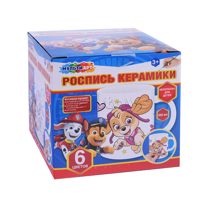 Кружка для росписи, 6 цв. "Суперщенки" Кружка для росписи, 6 цв. "Суперщенки"
