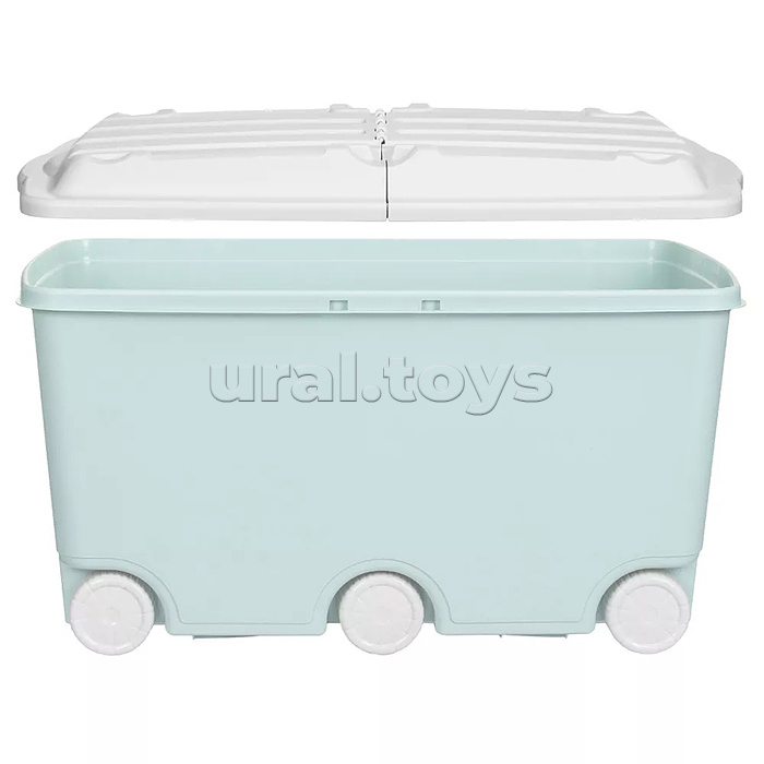 Ящик для игрушек на колесах 685х395х385мм, 66,5л (Светло-голубой)