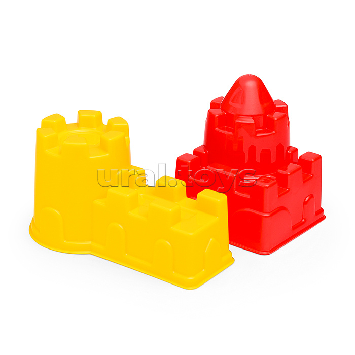 Песочный набор "Три кота и море приключений" №6: Ведро с наклейкой, лопатка №5, грабельки №5, формочки (замок мост + замок квадратный)