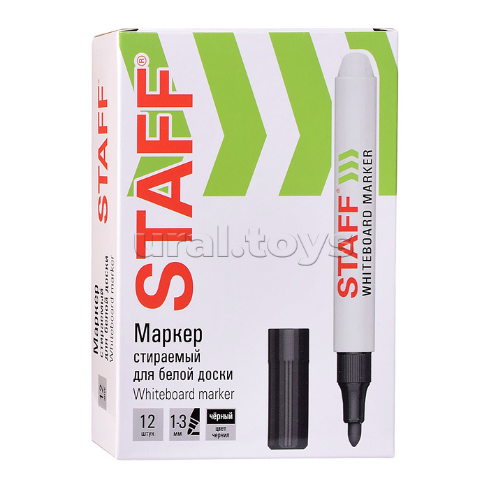 Маркер стираемый для белой доски черный "Basic" WBM-200, 1-3 мм