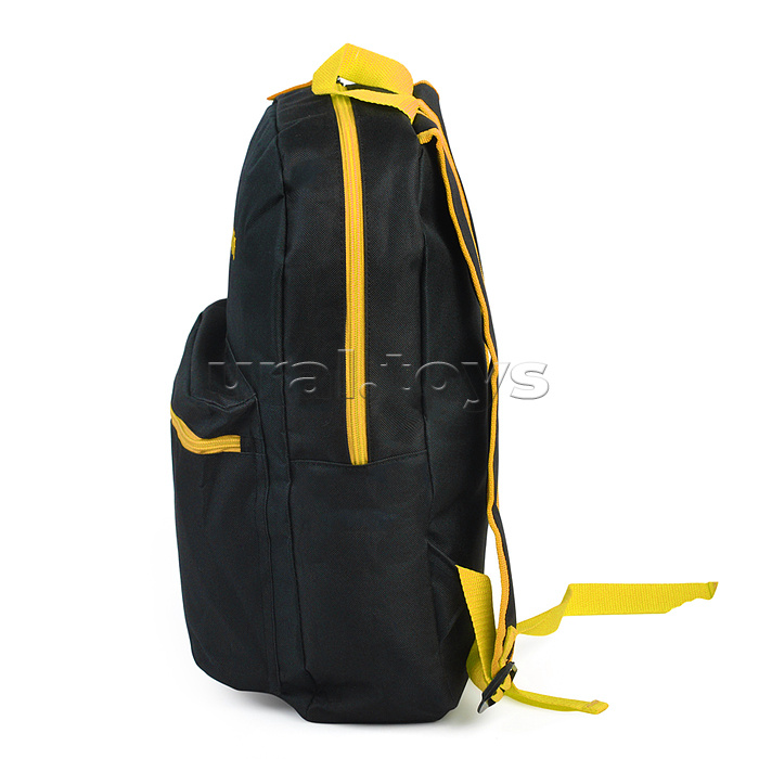 Рюкзак "Black" подростковый 40x29x17 см (14 л) 250 г, 1 отделение на молнии, 1 передний карман, черный с желтым