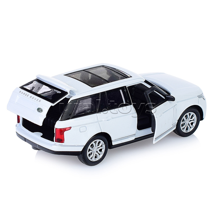 Машина металл Range Rover Vogue 12 см, (откр. двер, багаж, белый,) инерц, в коробке